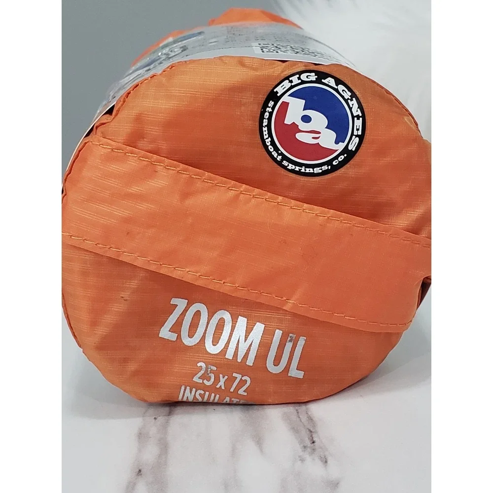 NEW‎ Big Agnes Zoom UL Insulated Sleeping Pad Amber Glow Size 25x72